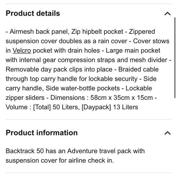 North Face Backtrack 50 pack - Picture 2 of 5